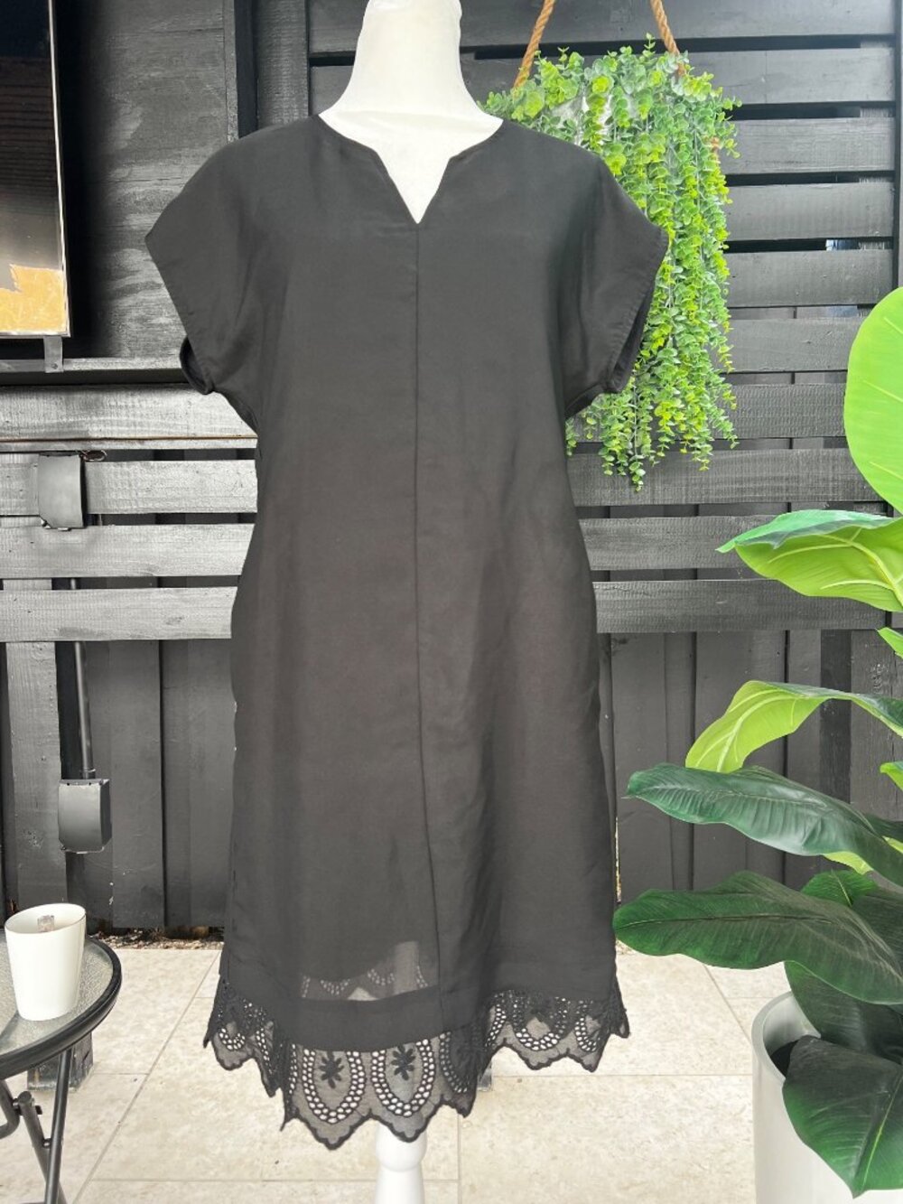 Madewell Little Black Shift Dress With Pockets Short Sleeve Relaxed Fit SMALL